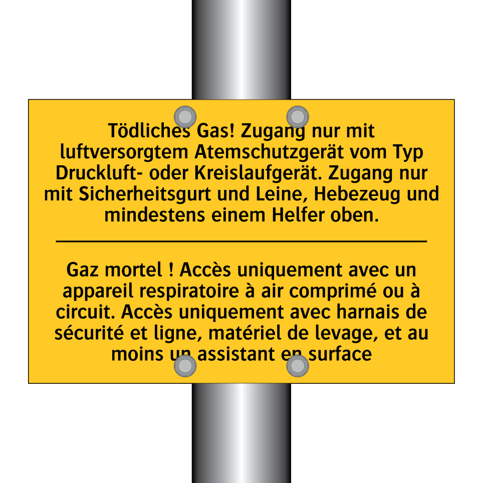 Tödliches Gas! Zugang nur mit /.../ - Gaz mortel ! Accès uniquement /.../