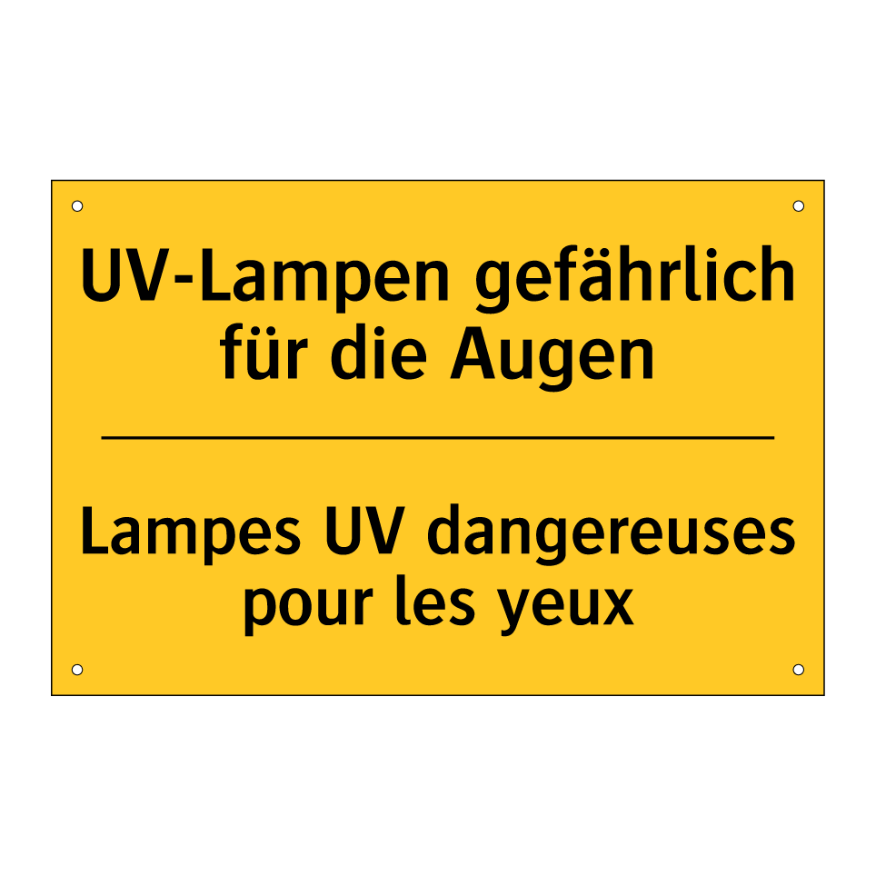 UV-Lampen gefährlich für die Augen /.../ - Lampes UV dangereuses pour les /.../