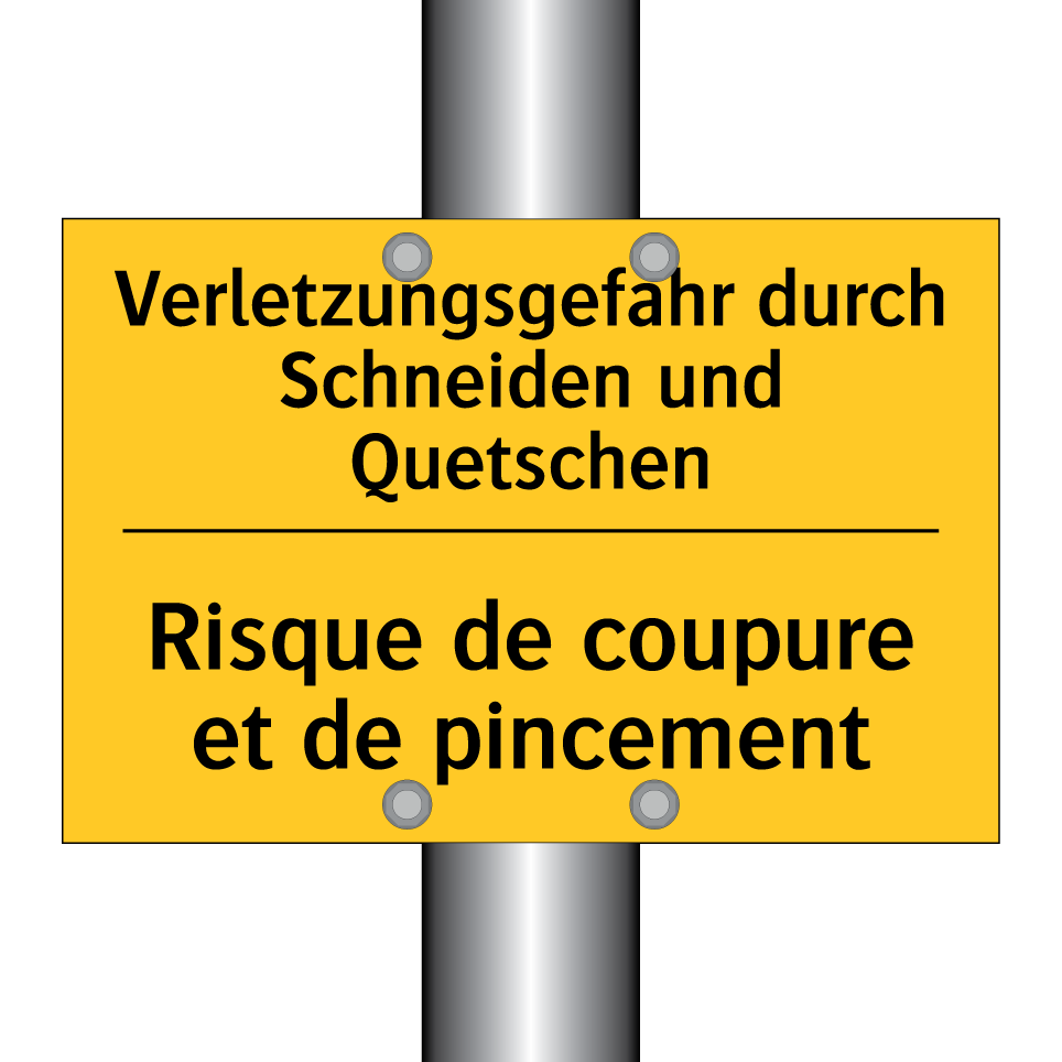 Verletzungsgefahr durch Schneiden /.../ - Risque de coupure et de pincement /.../