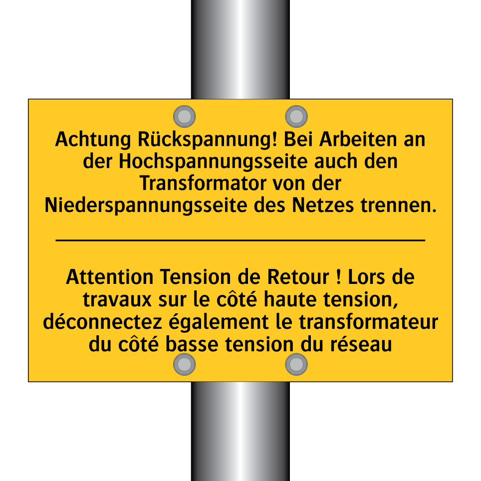 Achtung Rückspannung! Bei Arbeiten /.../ - Attention Tension de Retour ! /.../