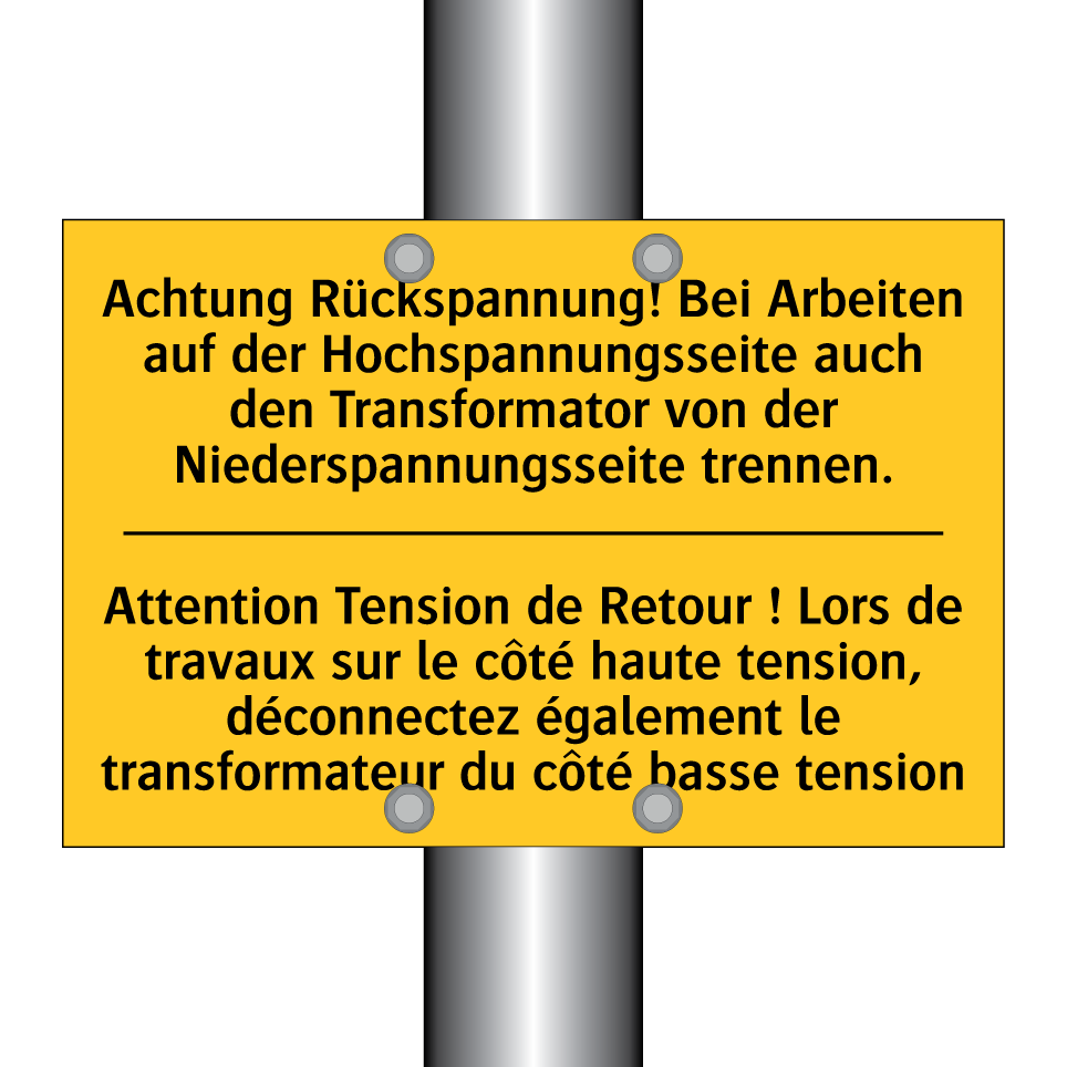 Achtung Rückspannung! Bei Arbeiten /.../ - Attention Tension de Retour ! /.../