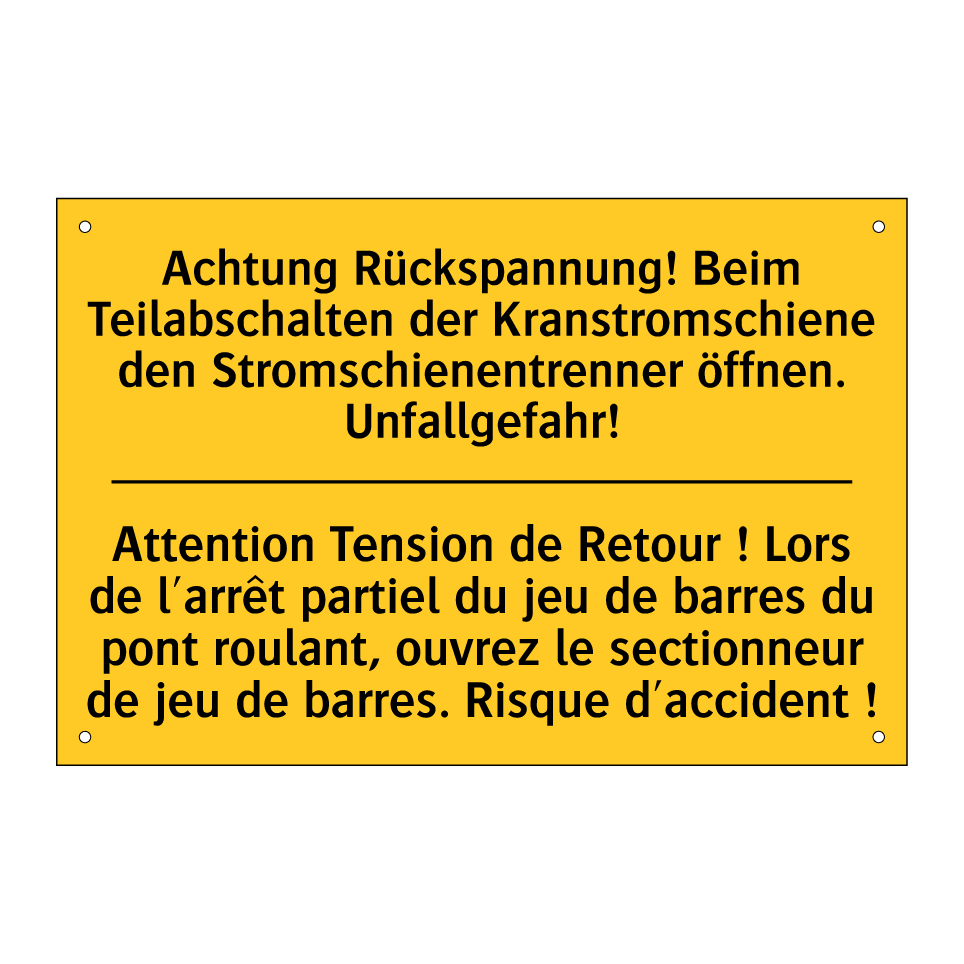 Achtung Rückspannung! Beim Teilabschalten /.../ - Attention Tension de Retour ! /.../