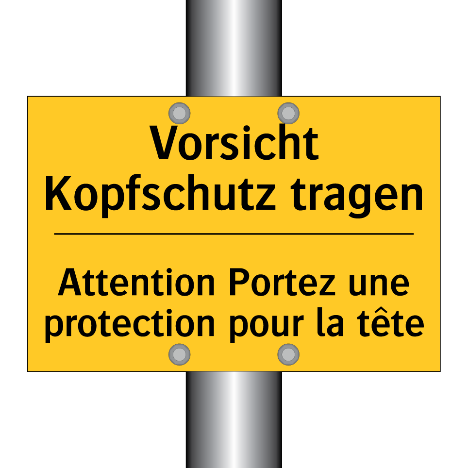 Vorsicht Kopfschutz tragen - Attention Portez une protection /.../