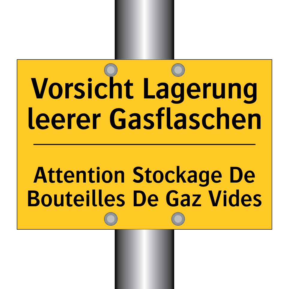 Vorsicht Lagerung leerer Gasflaschen /.../ - Attention Stockage De Bouteilles /.../