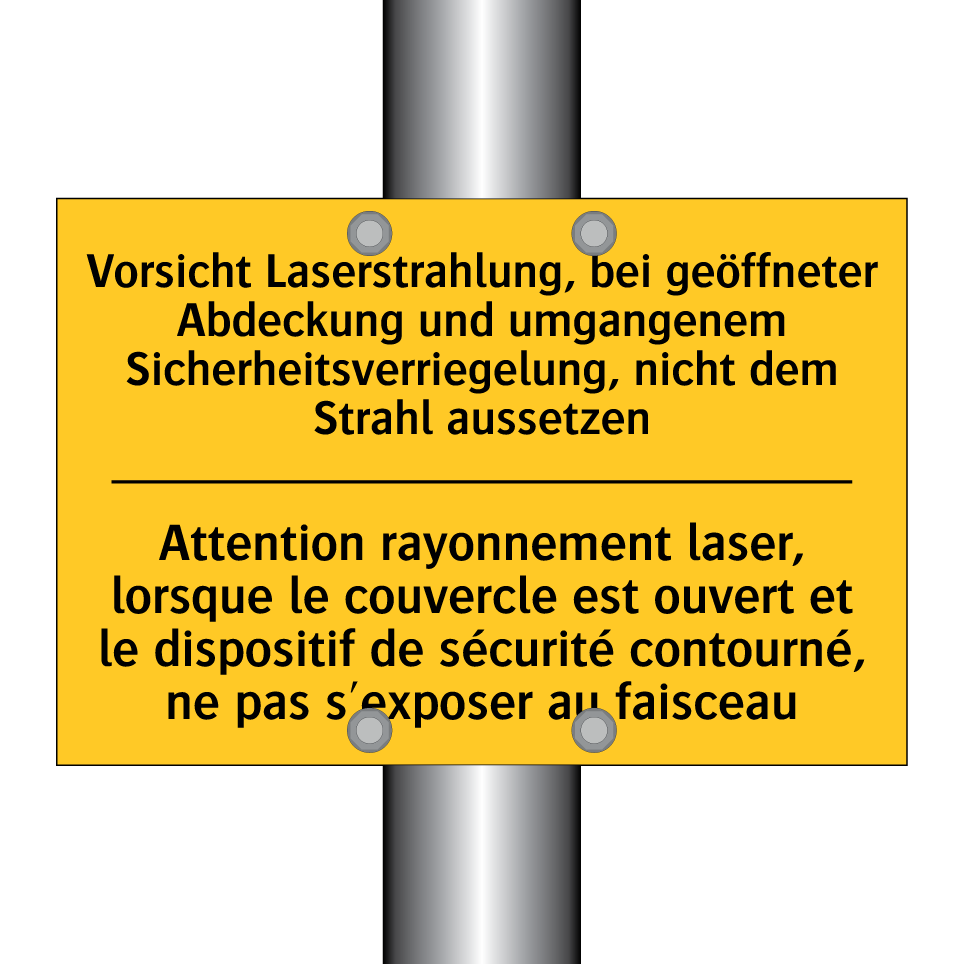 Vorsicht Laserstrahlung, bei geöffneter /.../ - Attention rayonnement laser, lorsque /.../