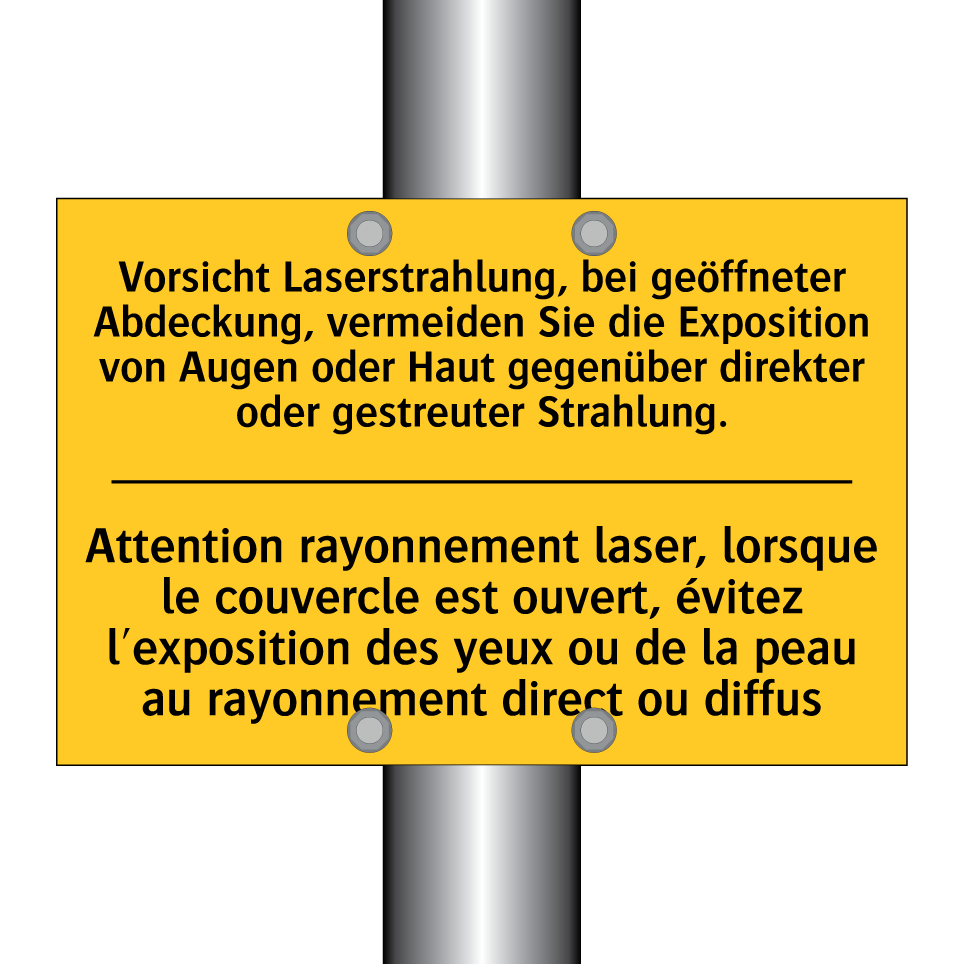 Vorsicht Laserstrahlung, bei geöffneter /.../ - Attention rayonnement laser, lorsque /.../