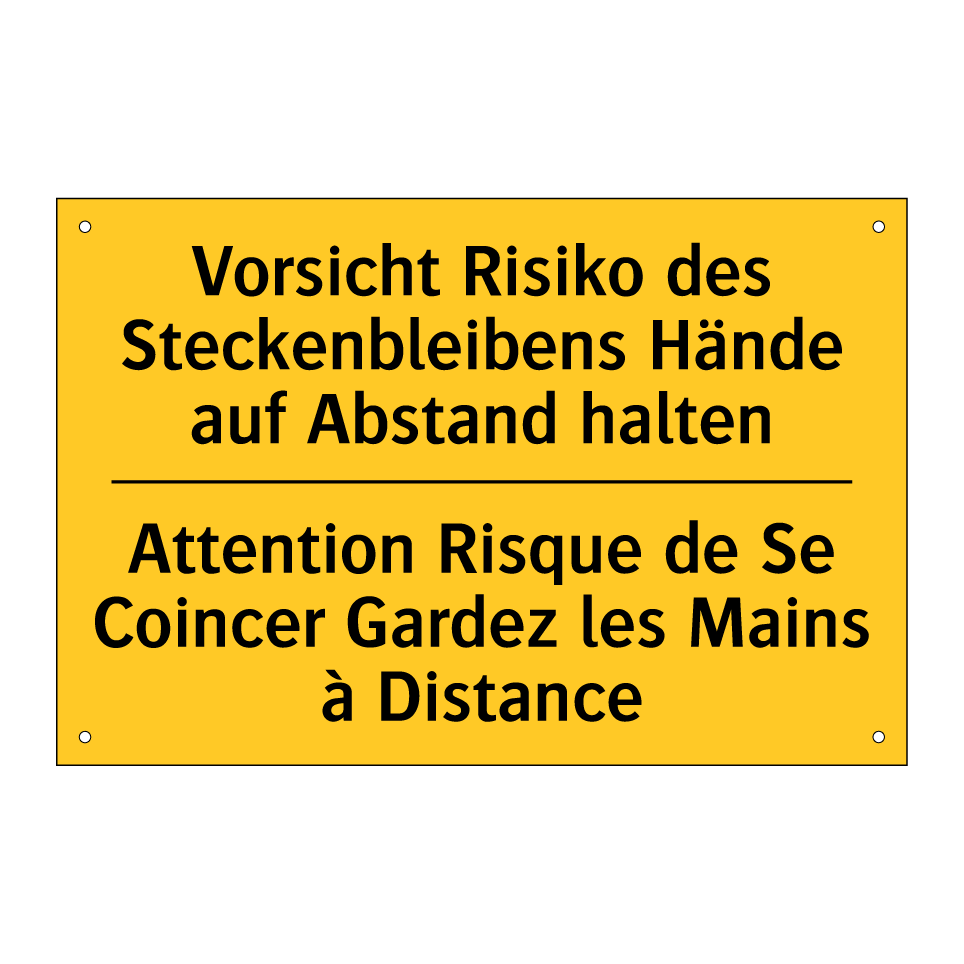 Vorsicht Risiko des Steckenbleibens /.../ - Attention Risque de Se Coincer /.../