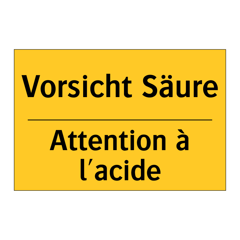 Vorsicht Säure - Attention à l'acide