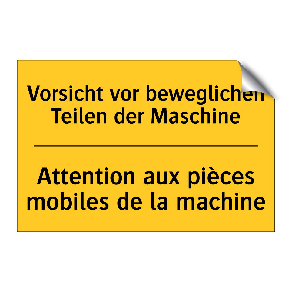 Vorsicht vor beweglichen Teilen /.../ - Attention aux pièces mobiles de /.../