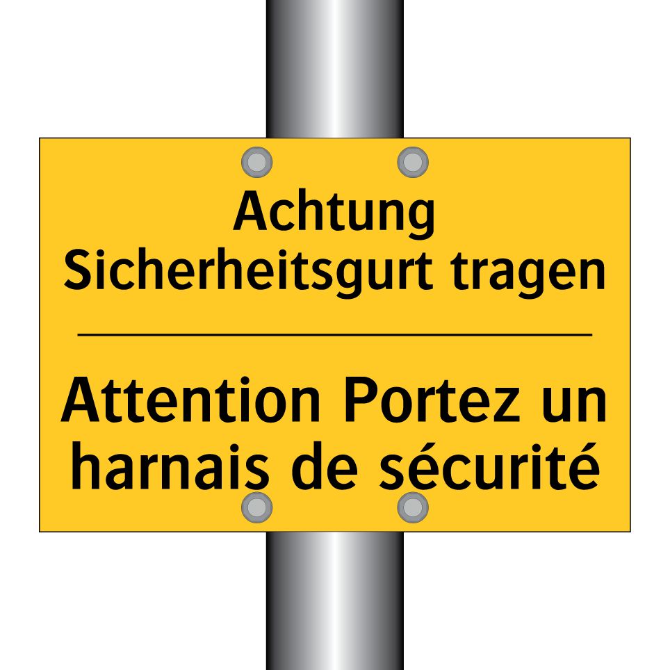Achtung Sicherheitsgurt tragen - Attention Portez un harnais de /.../