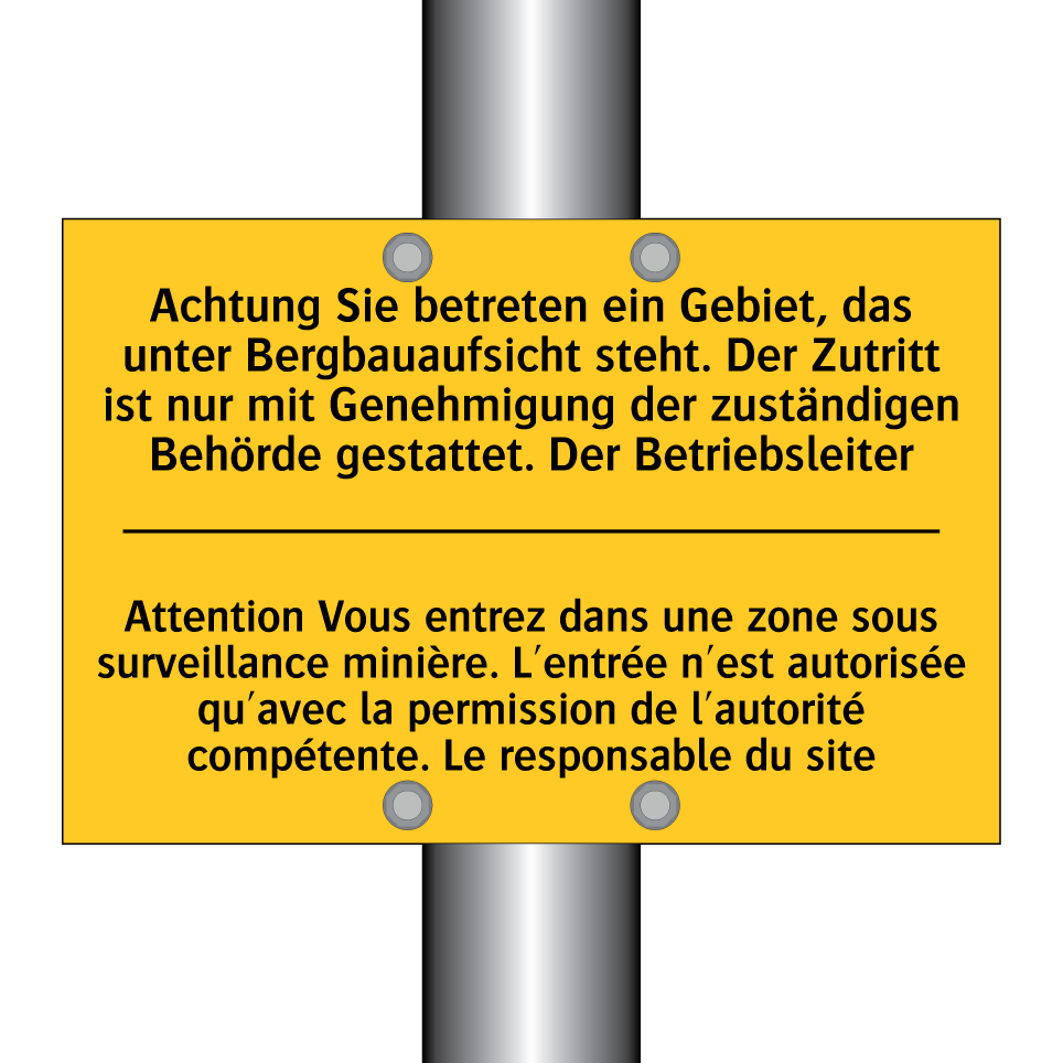 Achtung Sie betreten ein Gebiet, /.../ - Attention Vous entrez dans une /.../