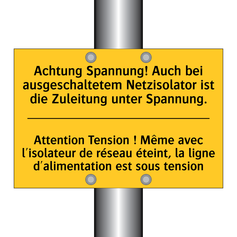 Achtung Spannung! Auch bei ausgeschaltetem /.../ - Attention Tension ! Même avec /.../