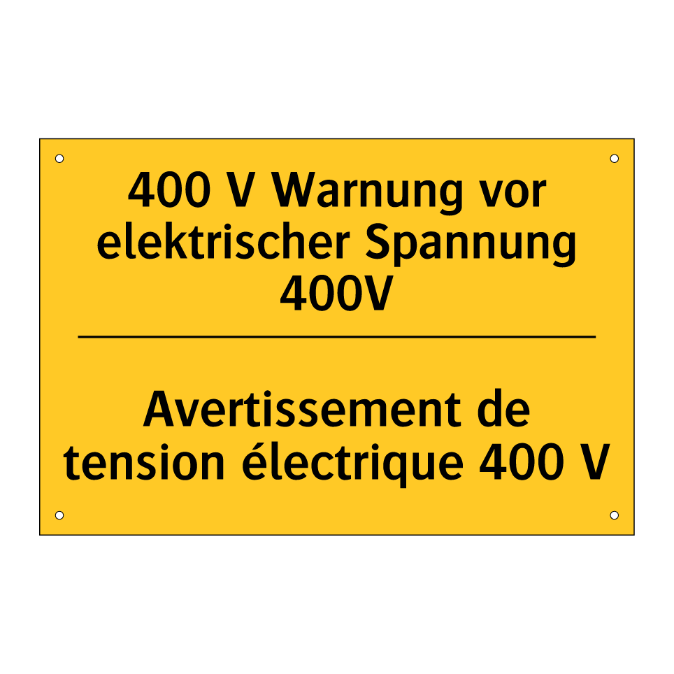 400 V Warnung vor elektrischer /.../ - Avertissement de tension électrique /.../