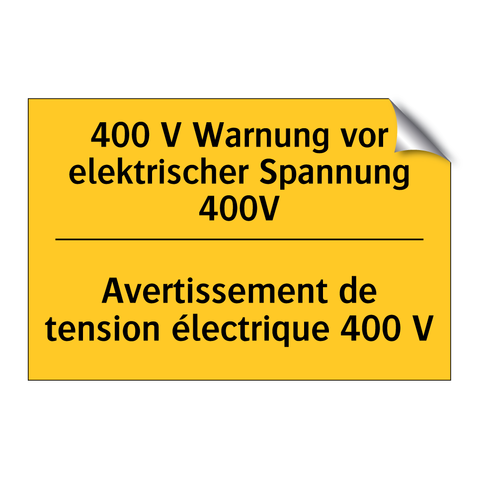 400 V Warnung vor elektrischer /.../ - Avertissement de tension électrique /.../