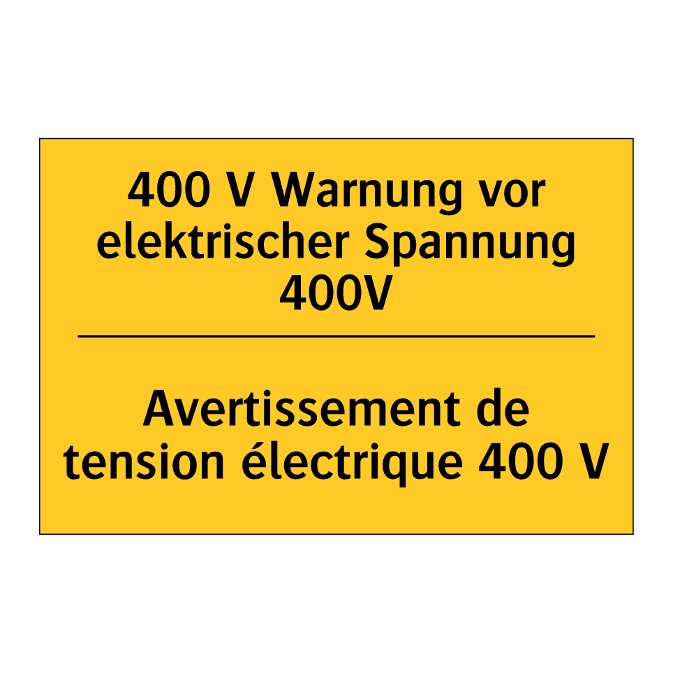 400 V Warnung vor elektrischer /.../ - Avertissement de tension électrique /.../