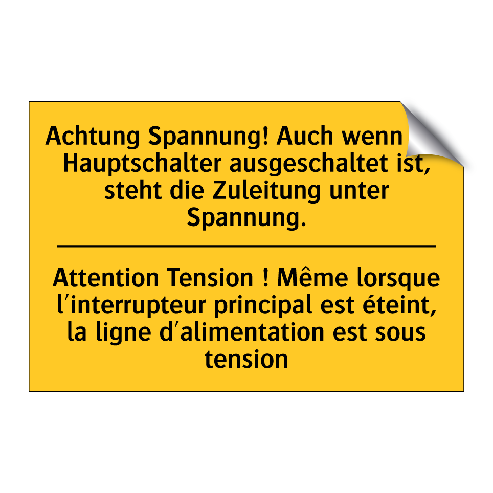 Achtung Spannung! Auch wenn der /.../ - Attention Tension ! Même lorsque /.../
