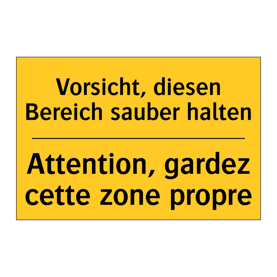 Vorsicht, diesen Bereich sauber /.../ - Attention, gardez cette zone propre /.../