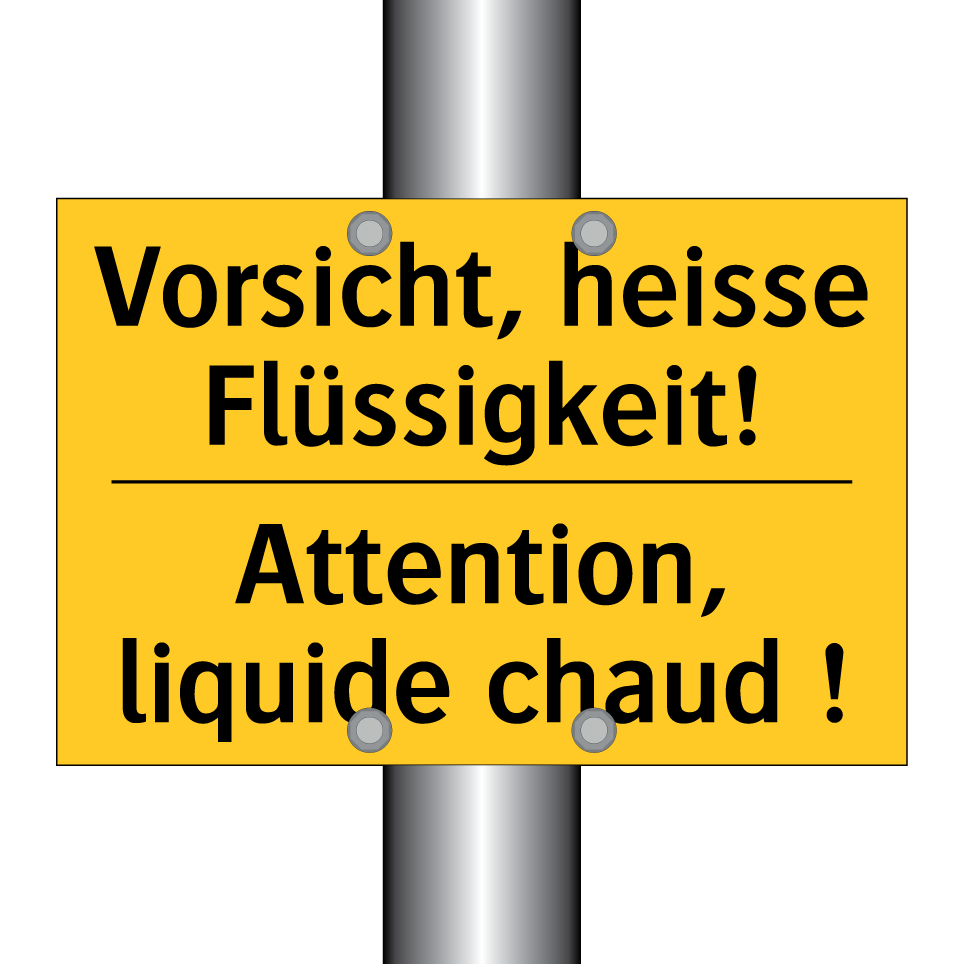 Vorsicht, heisse Flüssigkeit! - Attention, liquide chaud !