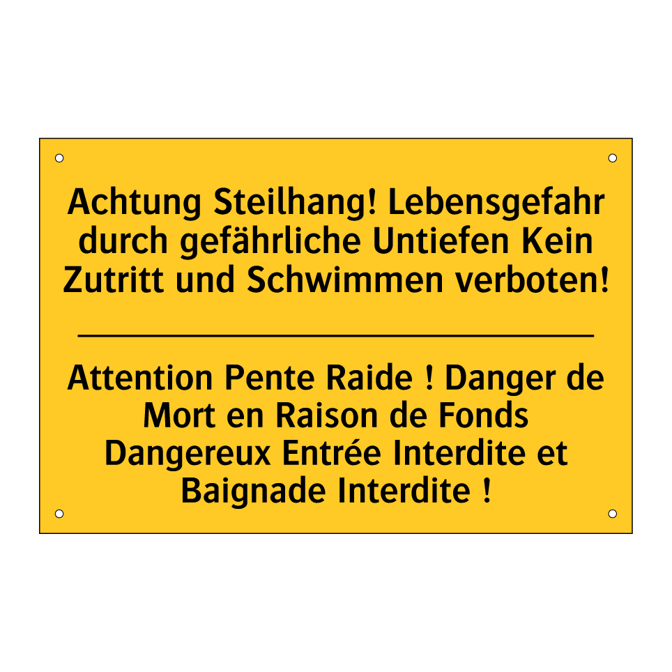 Achtung Steilhang! Lebensgefahr /.../ - Attention Pente Raide ! Danger /.../