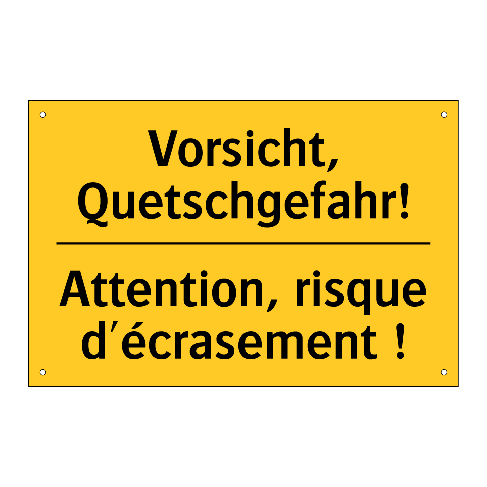 Vorsicht, Quetschgefahr! - Attention, risque d'écrasement /.../