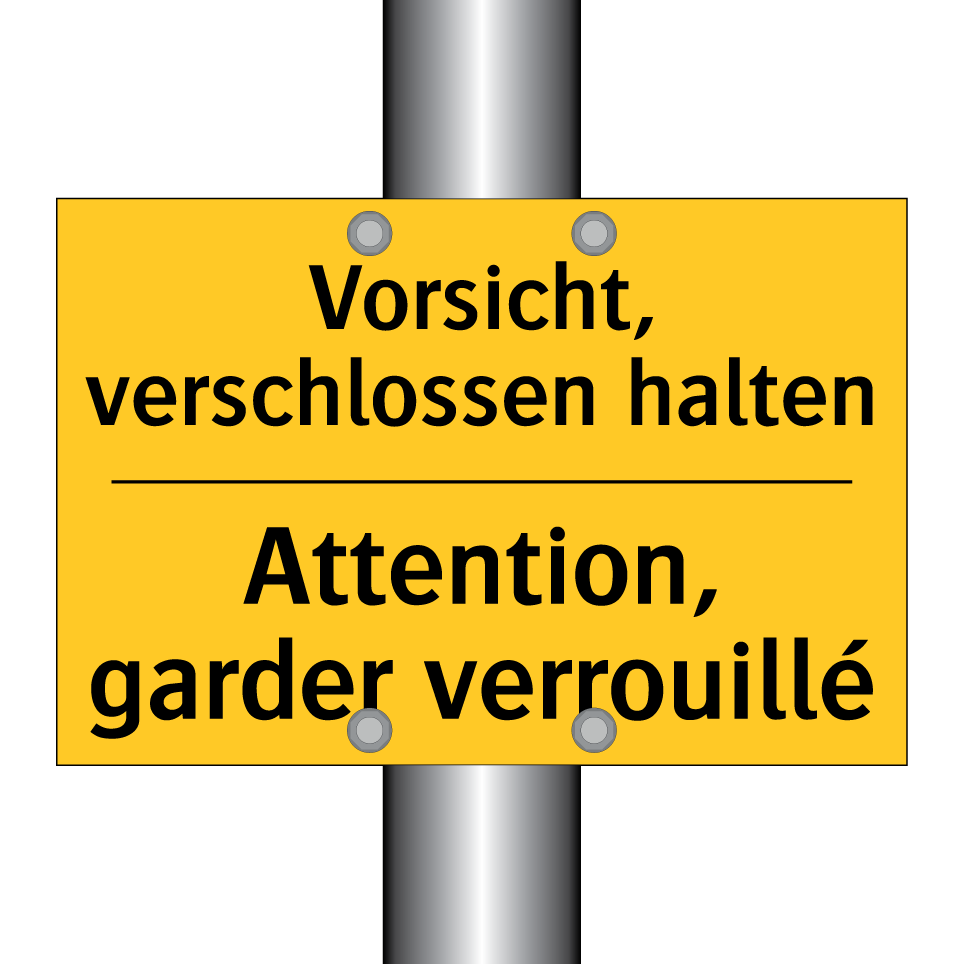 Vorsicht, verschlossen halten - Attention, garder verrouillé
