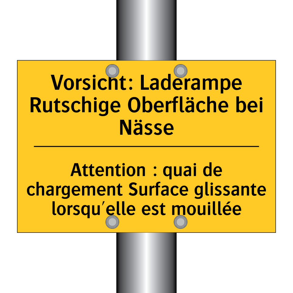 Vorsicht: Laderampe Rutschige /.../ - Attention : quai de chargement /.../
