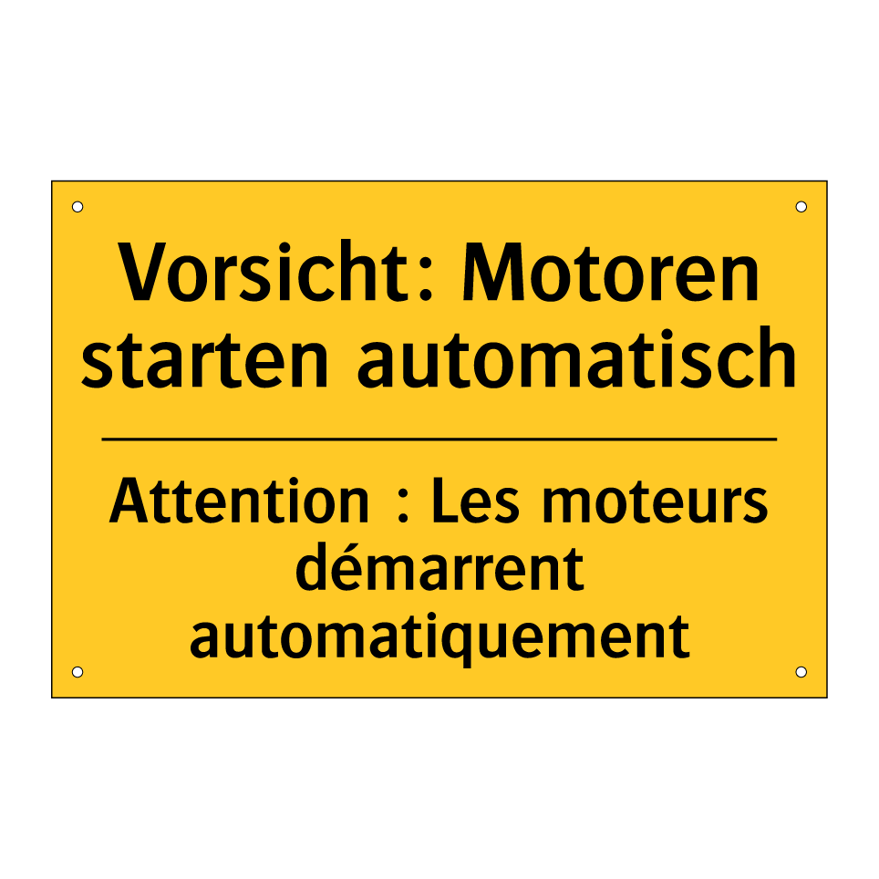 Vorsicht: Motoren starten automatisch /.../ - Attention : Les moteurs démarrent /.../