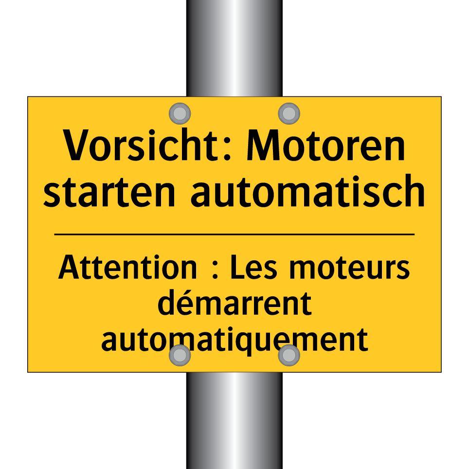 Vorsicht: Motoren starten automatisch /.../ - Attention : Les moteurs démarrent /.../