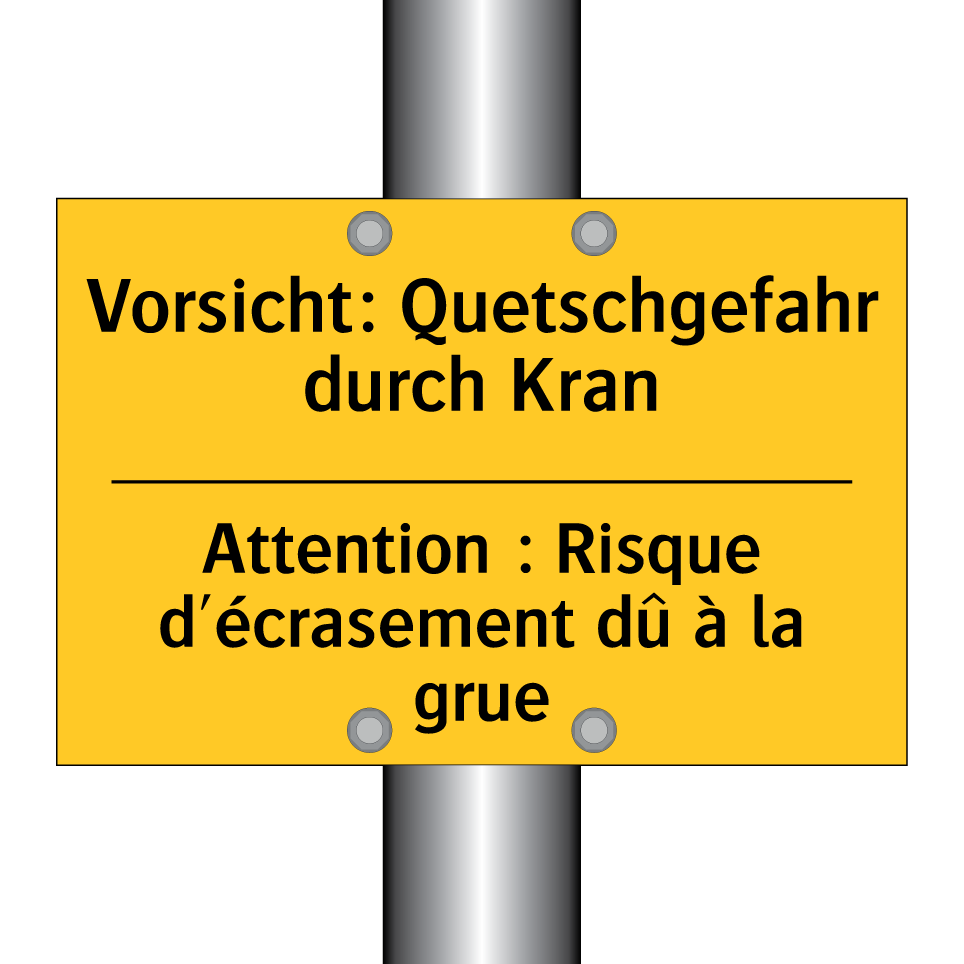 Vorsicht: Quetschgefahr durch /.../ - Attention : Risque d'écrasement /.../