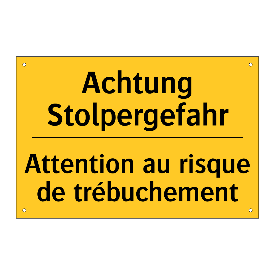 Achtung Stolpergefahr - Attention au risque de trébuchement /.../