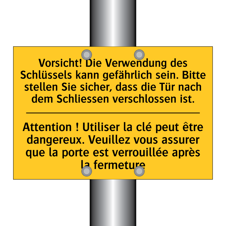 Vorsicht! Die Verwendung des Schlüssels /.../ - Attention ! Utiliser la clé peut /.../