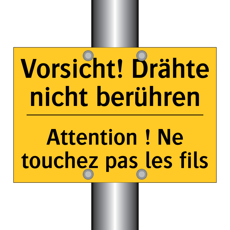 Vorsicht! Drähte nicht berühren /.../ - Attention ! Ne touchez pas les /.../
