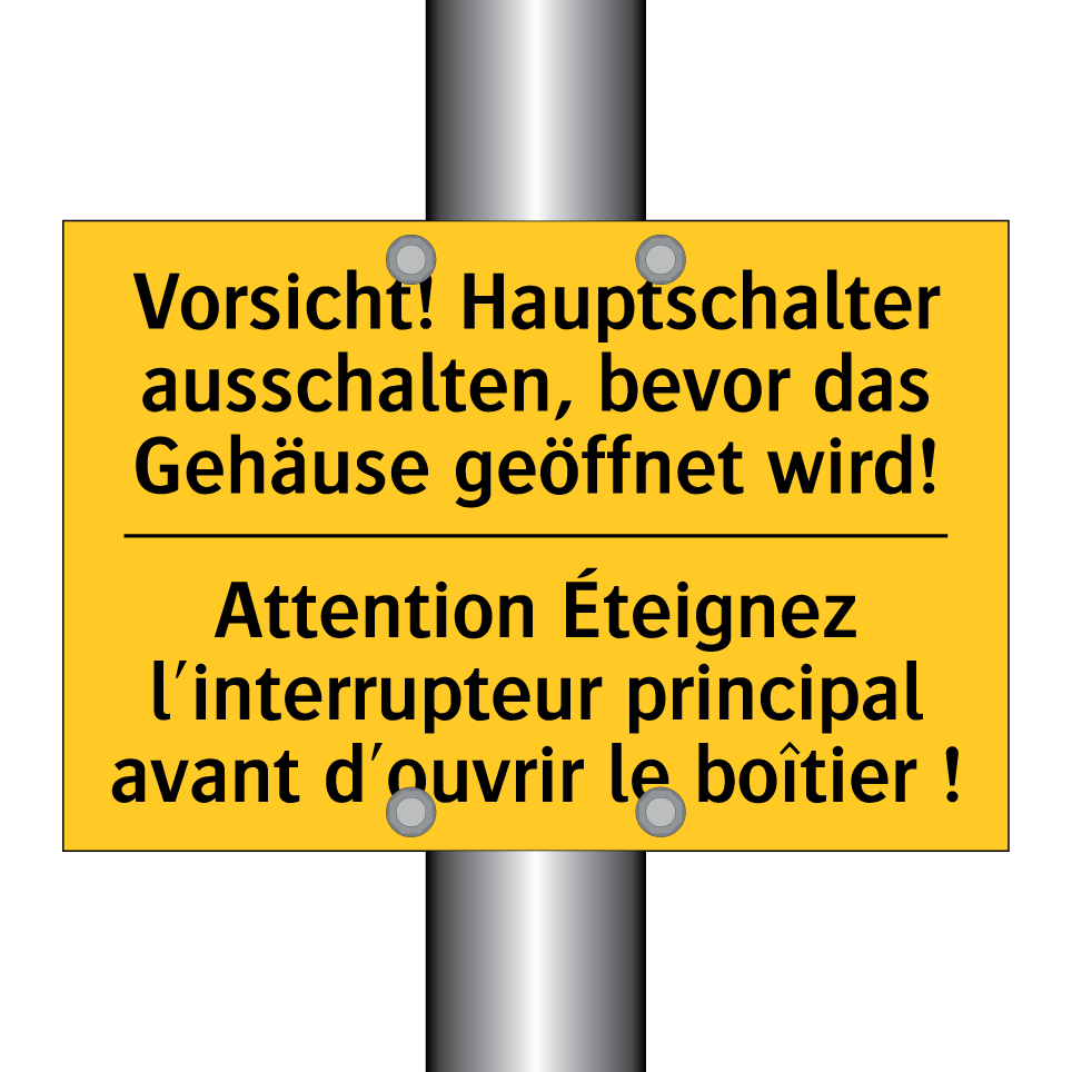 Vorsicht! Hauptschalter ausschalten, /.../ - Attention Éteignez l'interrupteur /.../