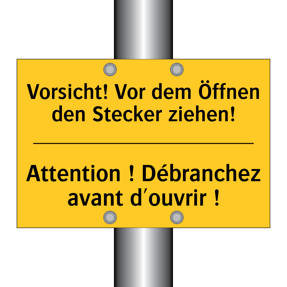 Vorsicht! Vor dem Öffnen den Stecker /.../ - Attention ! Débranchez avant d'ouvrir /.../