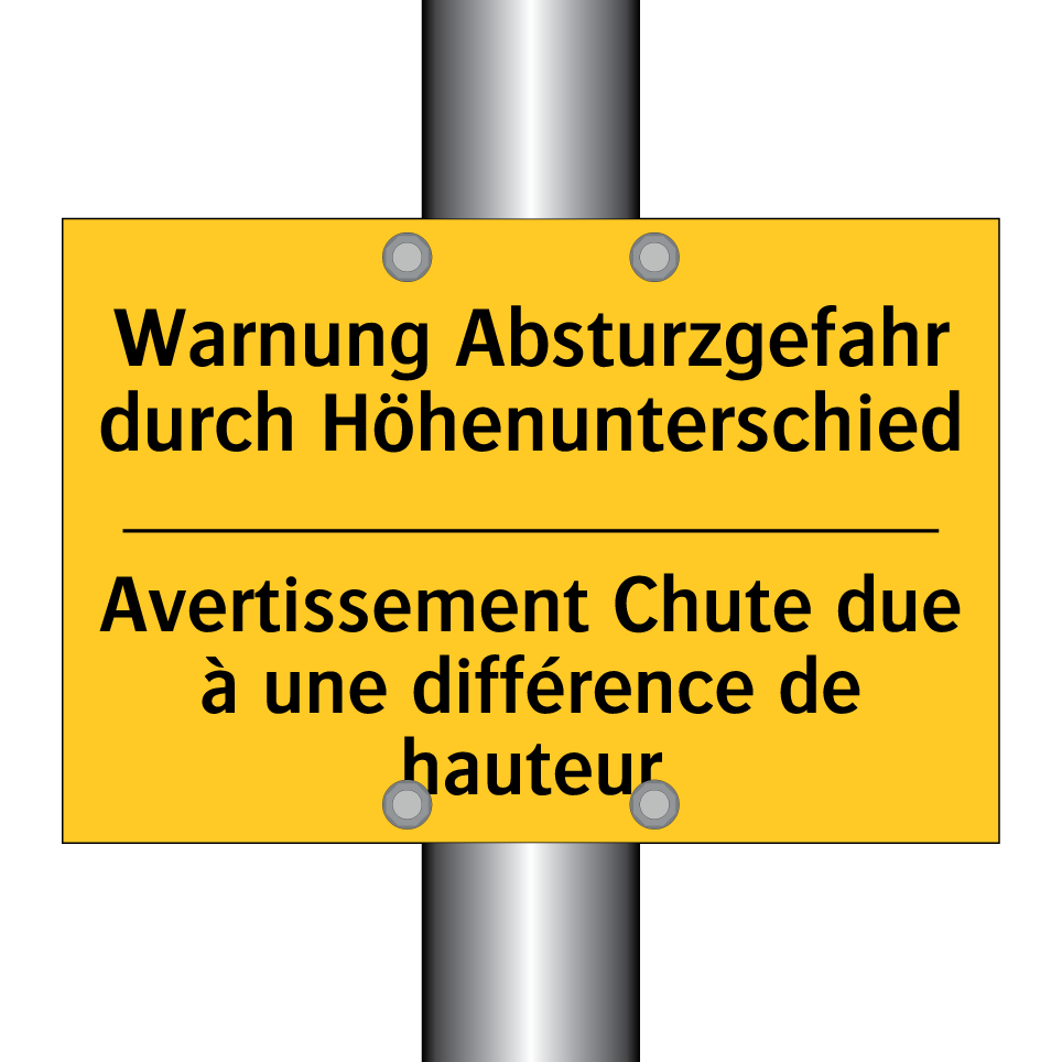 Warnung Absturzgefahr durch Höhenunterschied /.../ - Avertissement Chute due à une /.../