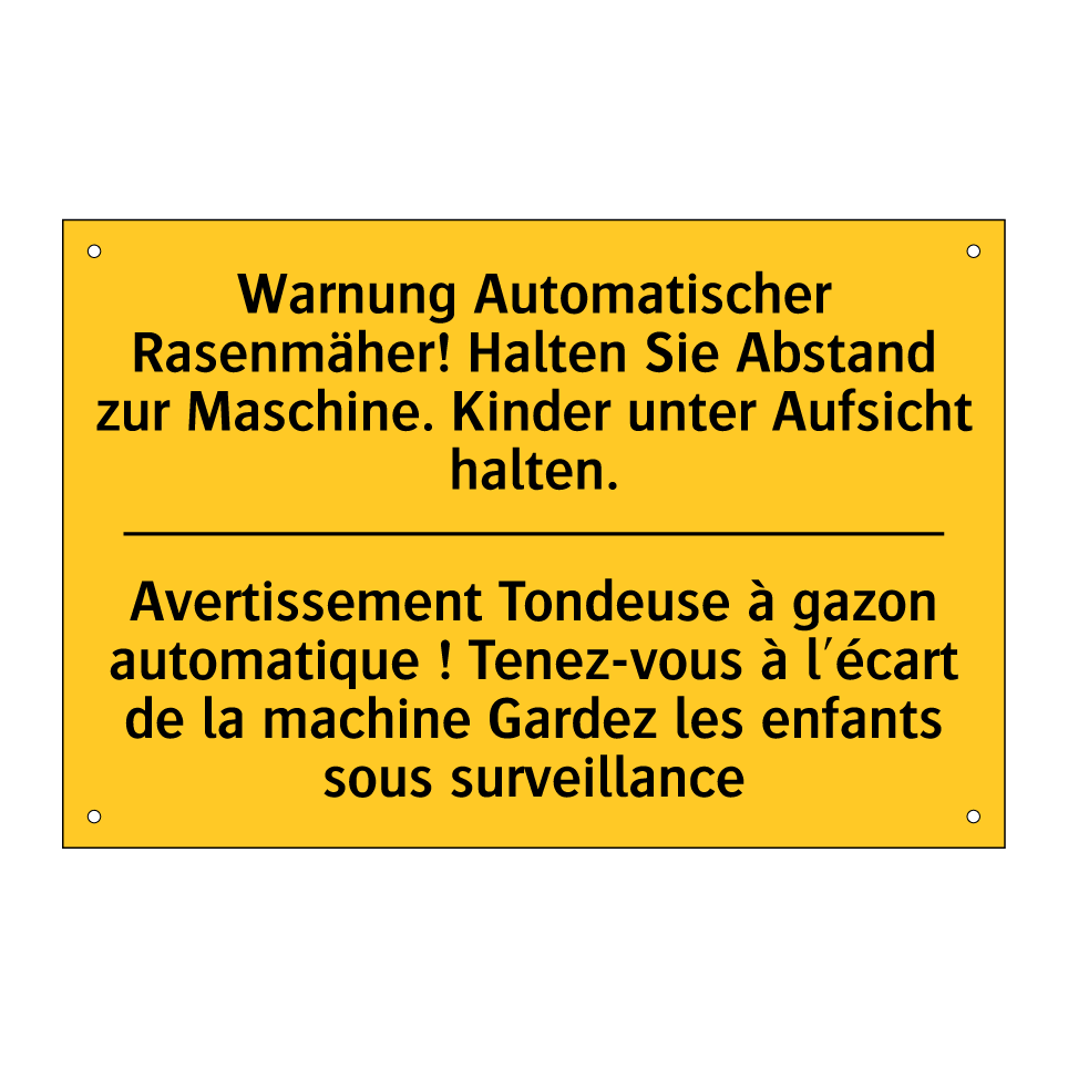 Warnung Automatischer Rasenmäher! /.../ - Avertissement Tondeuse à gazon /.../