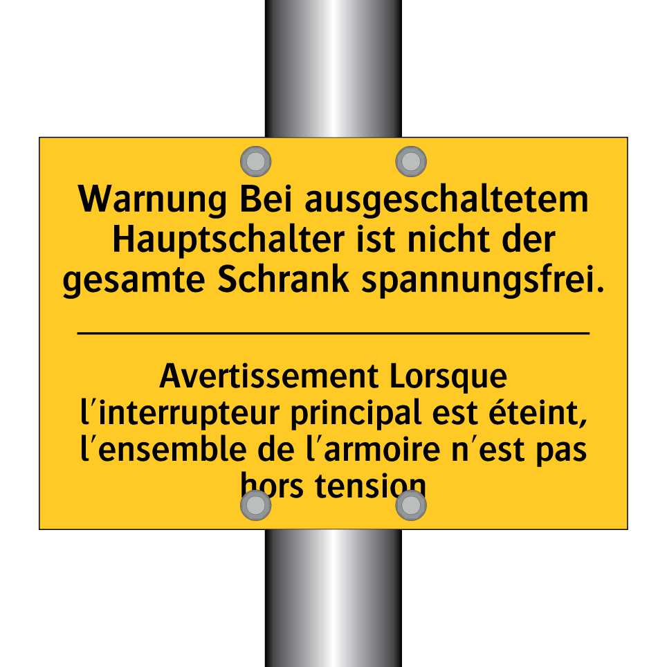 Warnung Bei ausgeschaltetem Hauptschalter /.../ - Avertissement Lorsque l'interrupteur /.../