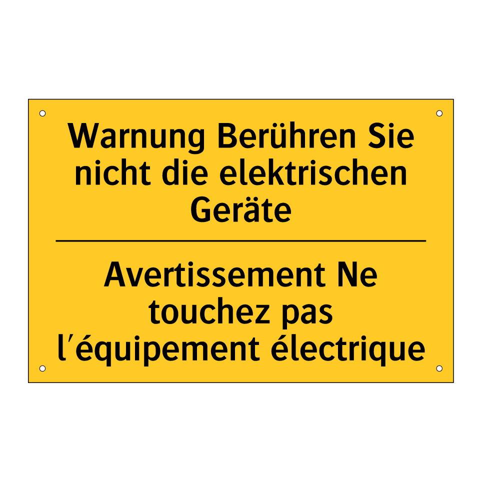 Warnung Berühren Sie nicht die /.../ - Avertissement Ne touchez pas l'équipement /.../