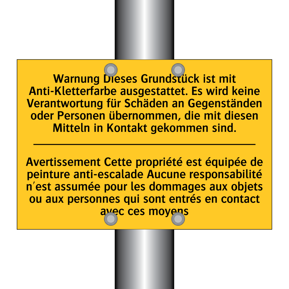 Warnung Dieses Grundstück ist /.../ - Avertissement Cette propriété /.../