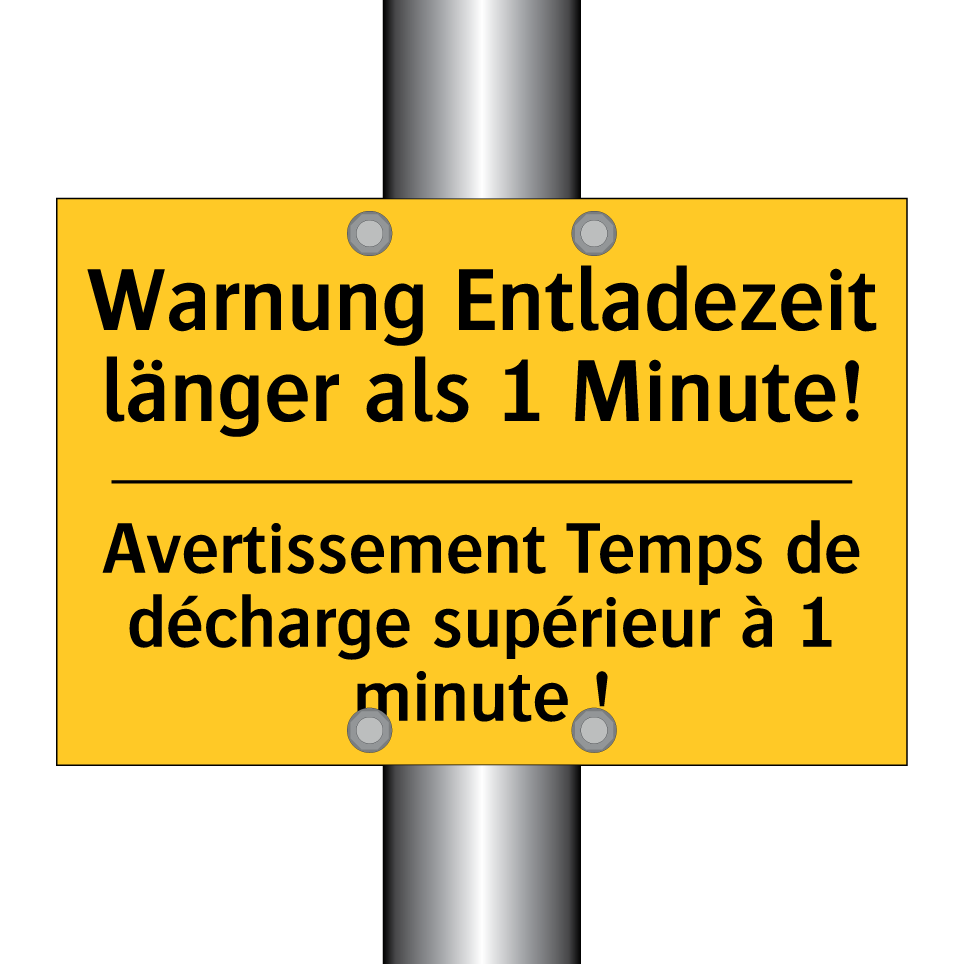 Warnung Entladezeit länger als /.../ - Avertissement Temps de décharge /.../
