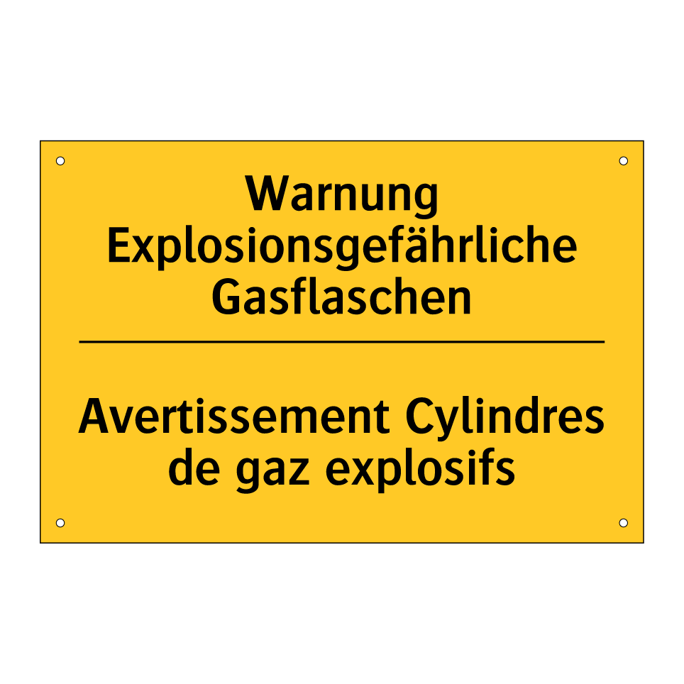 Warnung Explosionsgefährliche /.../ - Avertissement Cylindres de gaz /.../