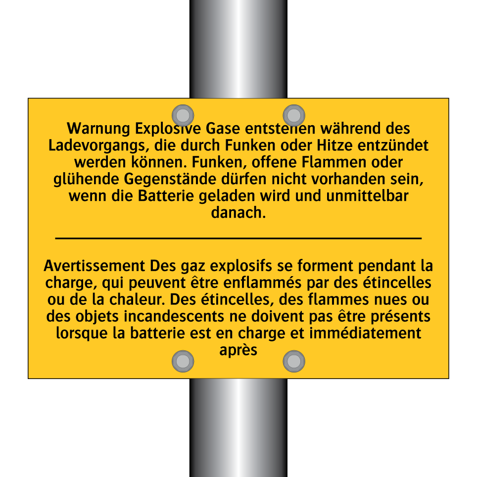 Warnung Explosive Gase entstehen /.../ - Avertissement Des gaz explosifs /.../