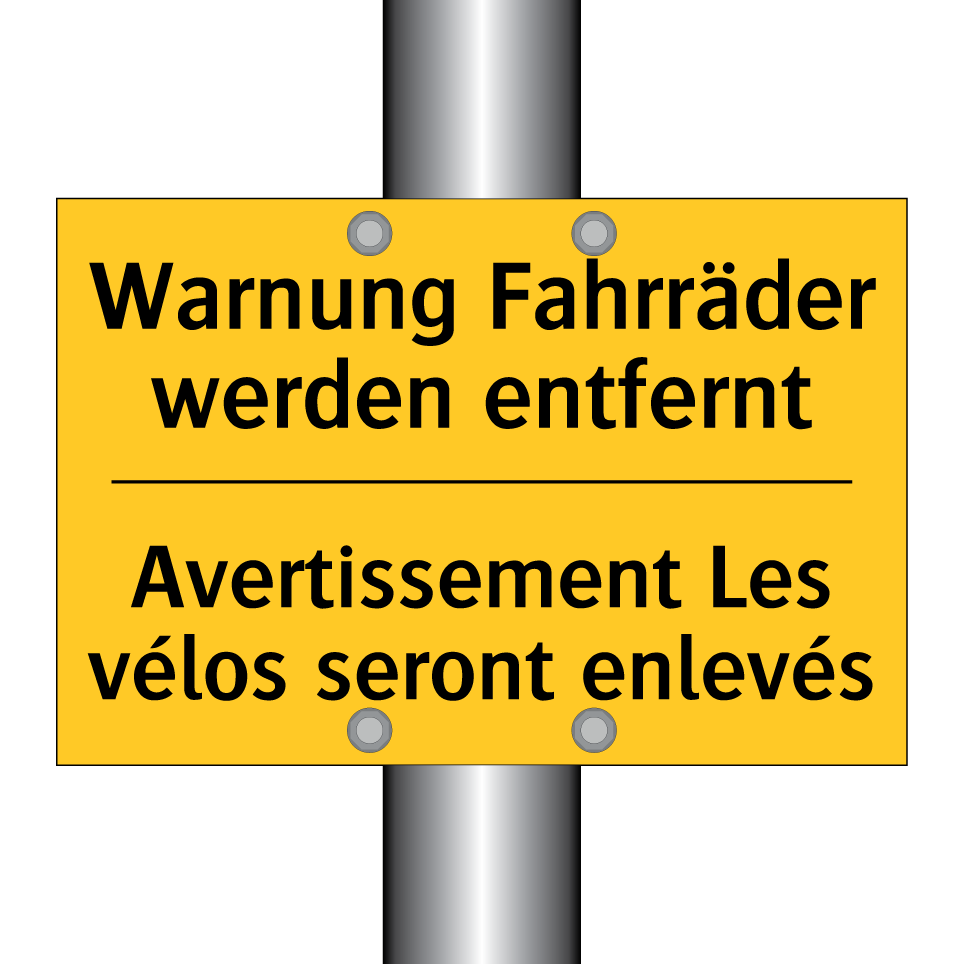 Warnung Fahrräder werden entfernt /.../ - Avertissement Les vélos seront /.../