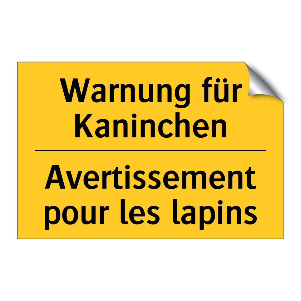 Warnung für Kaninchen - Avertissement pour les lapins