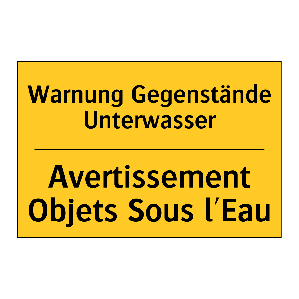 Warnung Gegenstände Unterwasser /.../ - Avertissement Objets Sous l'Eau /.../