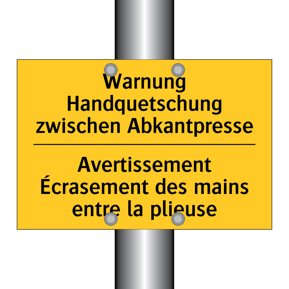 Warnung Handquetschung zwischen /.../ - Avertissement Écrasement des mains /.../
