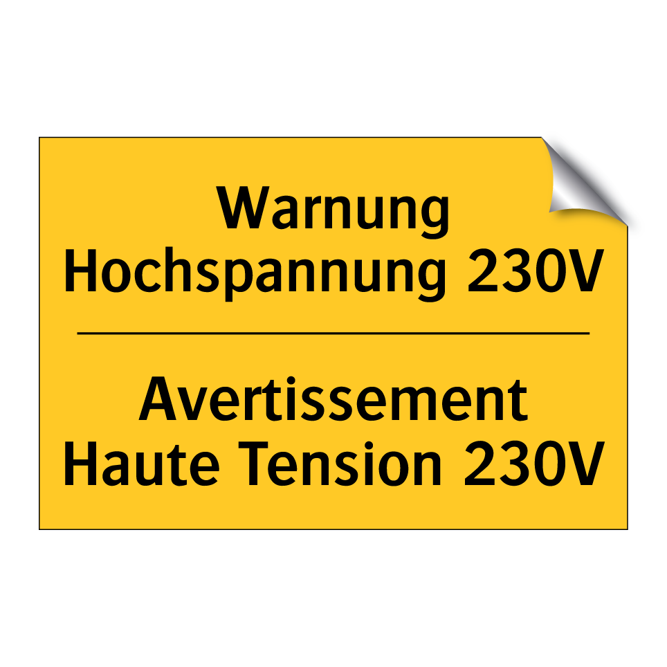 Warnung Hochspannung 230V - Avertissement Haute Tension 230V /.../