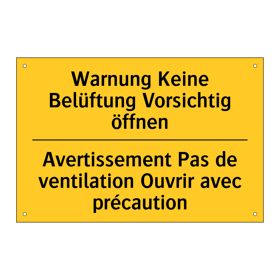 Warnung Keine Belüftung Vorsichtig /.../ - Avertissement Pas de ventilation /.../