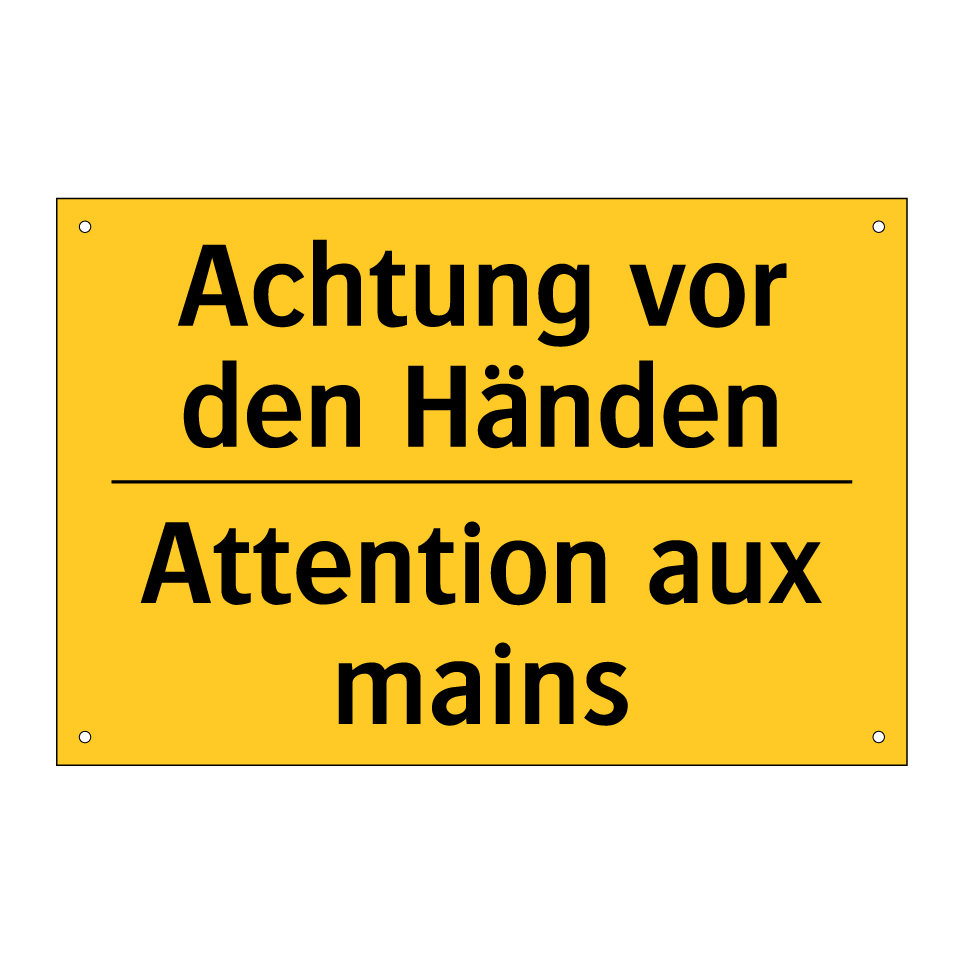 Achtung vor den Händen - Attention aux mains