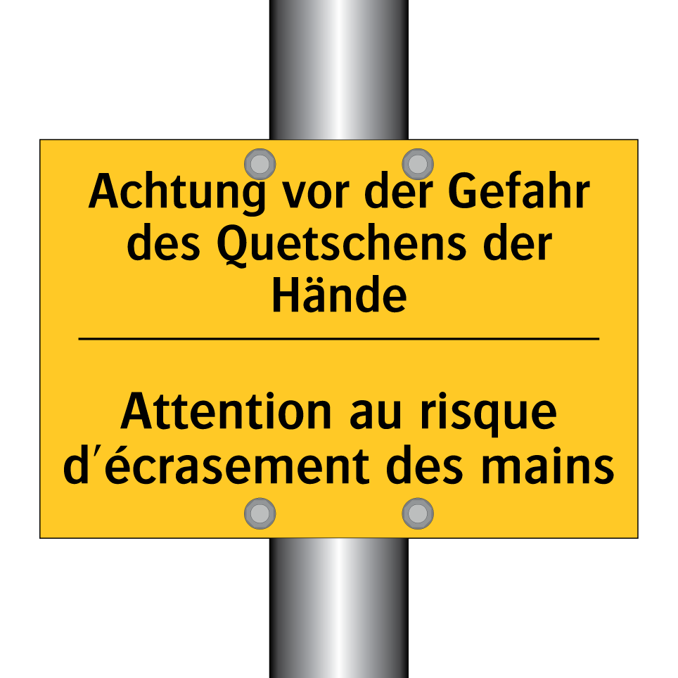 Achtung vor der Gefahr des Quetschens /.../ - Attention au risque d'écrasement /.../